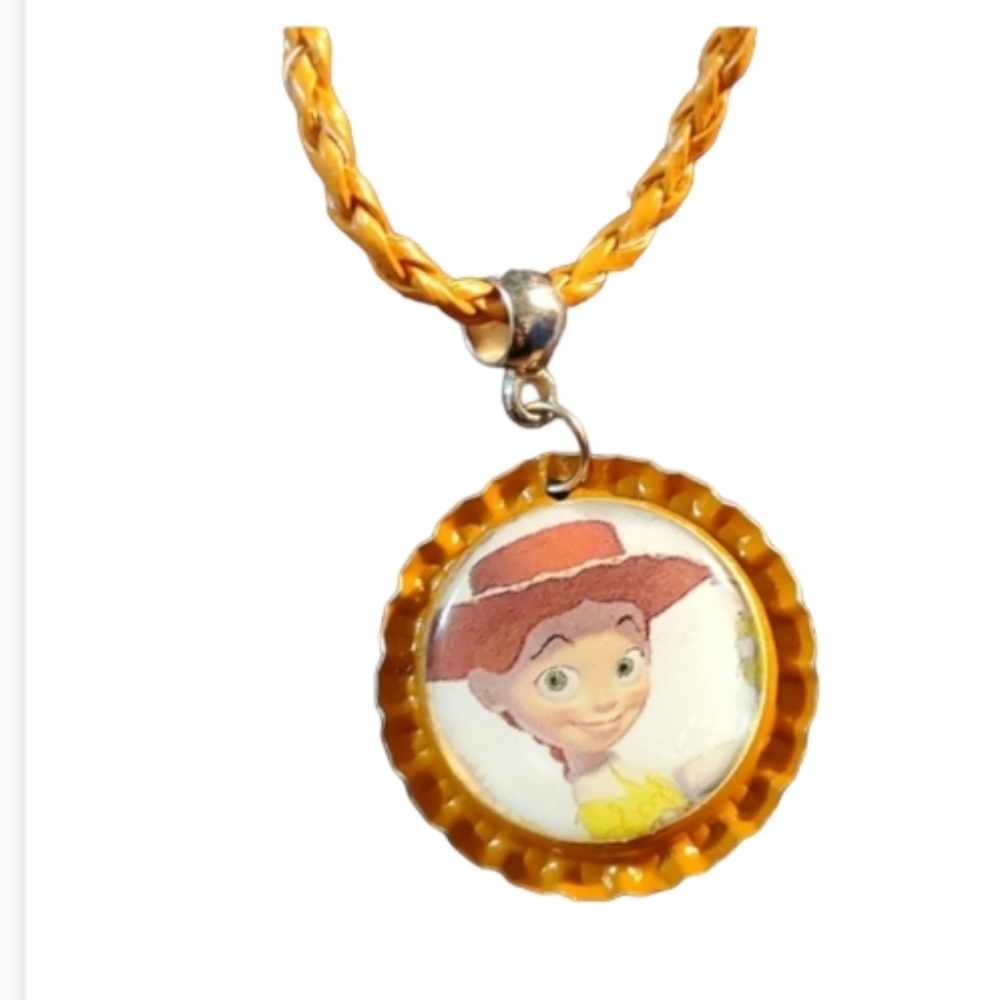Ha dmade Jessie from Toy Story bottlecap necklace